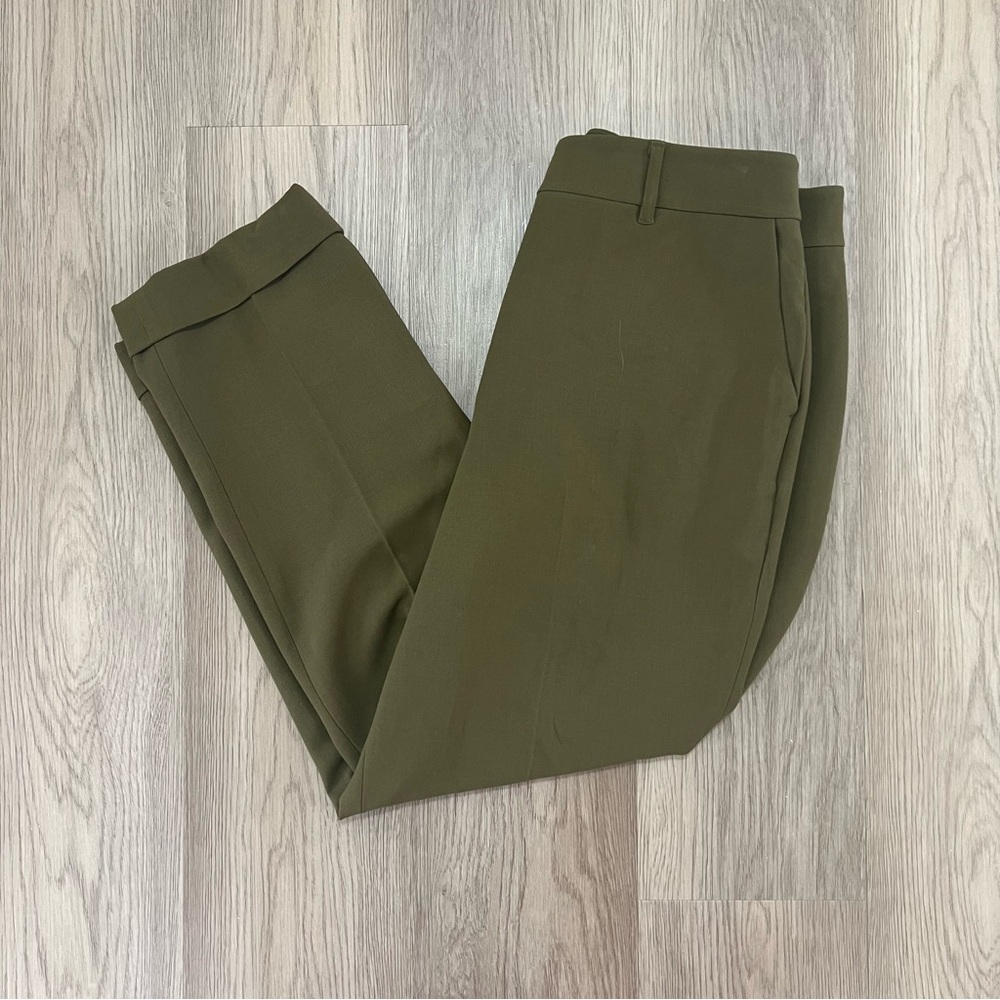 Boden Olive Green Tailored Ankle Pants Cuffed Hem Women’s Size 10